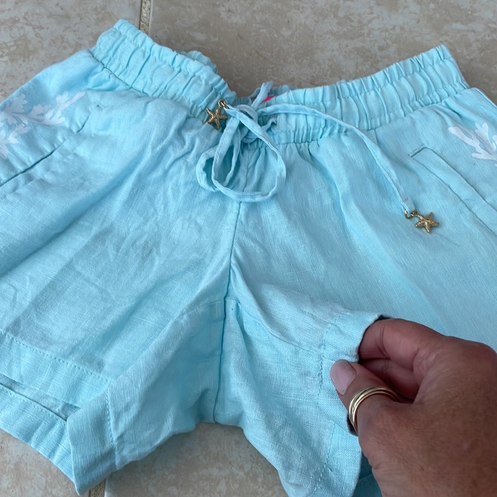 Lilly Pulitzer Light Blue Linen Shorts - Picture 6 of 9
